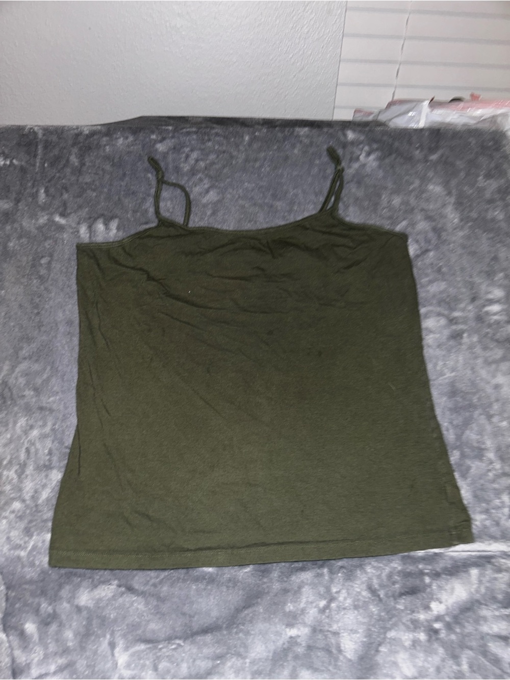 Olive Green Spaghetti Strap Tank Top